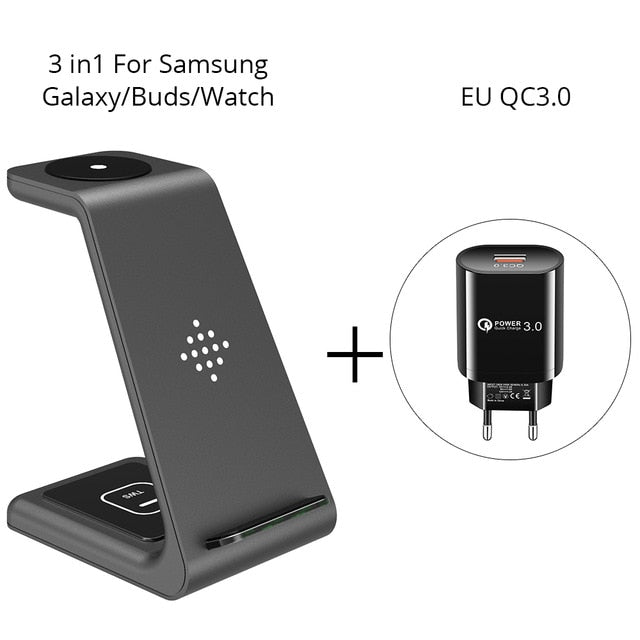 3 in 1 Wireless Charger Stand for iPhone, Apple Watch & AirPods