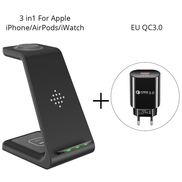 3 in 1 Wireless Charger Stand for iPhone, Apple Watch & AirPods
