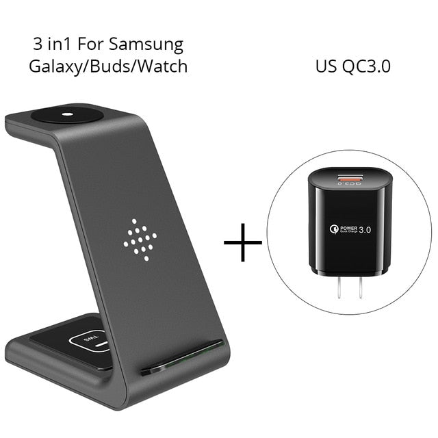 3 in 1 Wireless Charger Stand for iPhone, Apple Watch & AirPods