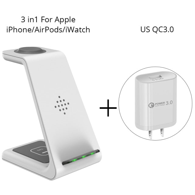 3 in 1 Wireless Charger Stand for iPhone, Apple Watch & AirPods