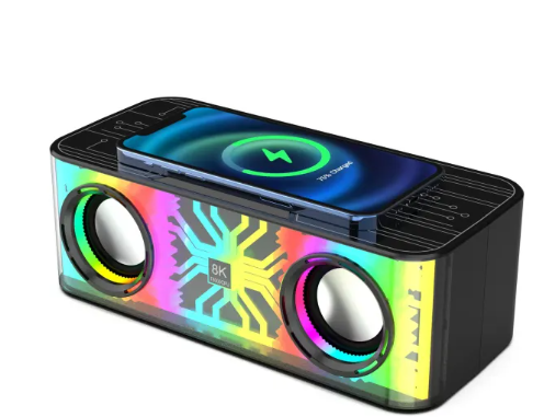 Colorful LED Bluetooth Speaker – Dual Speaker with Wireless Charging